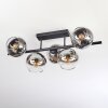Koyoto Plafonnier, Boule lumineuse Chrome, Clair, Fumé, 5 lumières