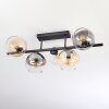 Koyoto Plafonnier, Boule lumineuse Ambre, Clair, Fumé, 5 lumières