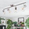 Saire Plafonnier, Spot de plafond Chrome, Nickel mat, 4 lumières
