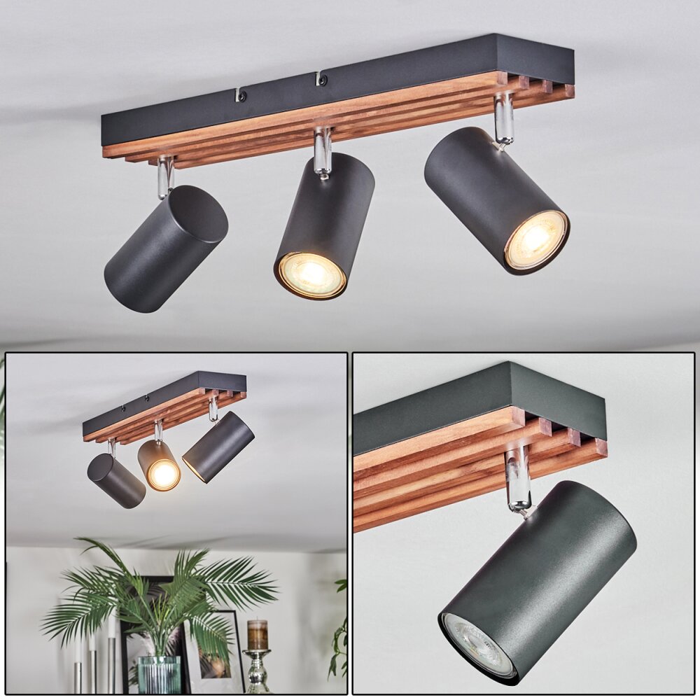 Orlan Plafonnier, Spot de plafond Chrome, Écru, Noir, 3 lumières main product photo