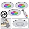 Paron Spot encastrable au plafond, Spot de plafond, Spot encastrable LED Chrome, 3 lumières, Télécommandes