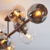 Koyoto Plafonnier, Boule lumineuse Ambre, Chrome, Clair, Fumé, 8 lumières