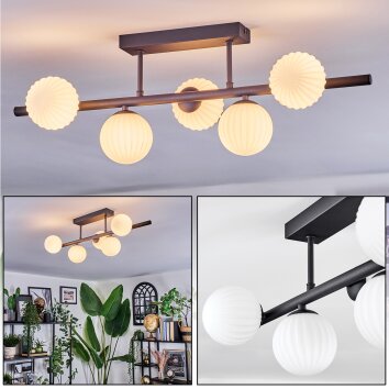 Chehalis Plafonnier, Boule lumineuse Noir, 5 lumières
