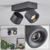 Narel Plafonnier, Spot de plafond LED Noir, 2 lumières