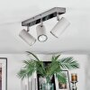 Javel Plafonnier, Spot de plafond Chrome, Gris, 3 lumières