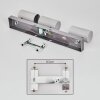 Javel Plafonnier, Spot de plafond Chrome, Gris, 3 lumières