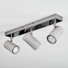 Javel Plafonnier, Spot de plafond Chrome, Gris, 3 lumières