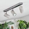 Javel Plafonnier, Spot de plafond Chrome, Gris, 3 lumières