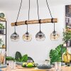 Ripoll Suspension, Boule lumineuse, Suspension Écru, Noir, 4 lumières