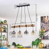 Ripoll Suspension, Boule lumineuse, Suspension Écru, Noir, 4 lumières