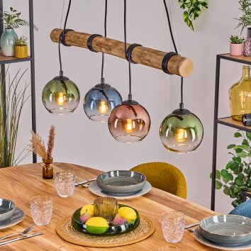 Koyoto Suspension, Boule lumineuse, Suspension Écru, Noir, 4 lumières Koyoto Suspension, Boule lumineuse, Suspension Écru, Noir, 4 lumières