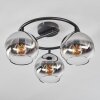 Koyoto Plafonnier, Boule lumineuse Chrome, Clair, Fumé, 3 lumières