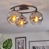 Ripoll Plafonnier, Boule lumineuse Chrome, Clair, Fumé, 3 lumières