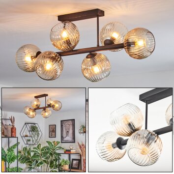 Ripoll Plafonnier, Boule lumineuse Ambre, Clair, 6 lumières