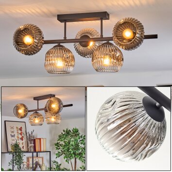 Ripoll Plafonnier, Boule lumineuse Chrome, Clair, Fumé, 5 lumières Ripoll Plafonnier, Boule lumineuse Chrome, Clair, Fumé, 5 lumières