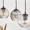 Ripoll Suspension, Boule lumineuse, Suspension Écru, Noir, 5 lumières
