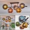 Koyoto Plafonnier, Boule lumineuse Bleu, Chrome, Or, Vert, Cuivré, Fumé, 5 lumières