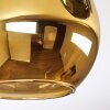 Koyoto Plafonnier, Boule lumineuse Bleu, Chrome, Or, Vert, Cuivré, Fumé, 5 lumières