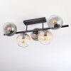 Koyoto Plafonnier, Boule lumineuse Ambre, Clair, Fumé, 5 lumières