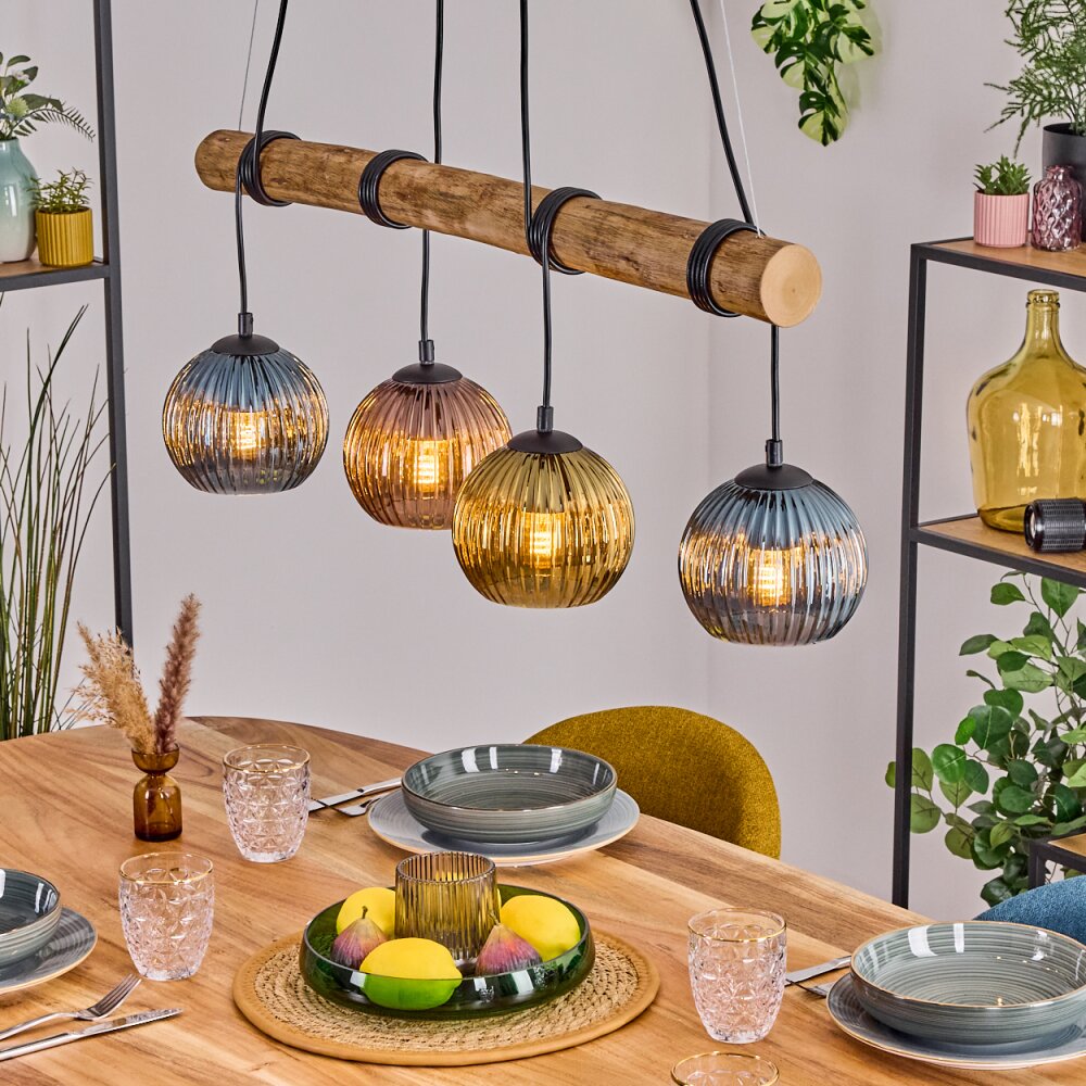 Koyoto Suspension, Boule lumineuse, Suspension Écru, Noir, 4 lumières main product photo