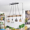 Ripoll Suspension, Boule lumineuse, Suspension Écru, Noir, 4 lumières