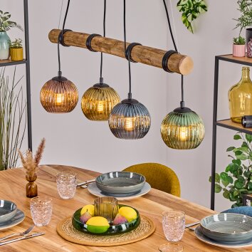Koyoto Suspension, Boule lumineuse, Suspension Écru, Noir, 4 lumières Koyoto Suspension, Boule lumineuse, Suspension Écru, Noir, 4 lumières
