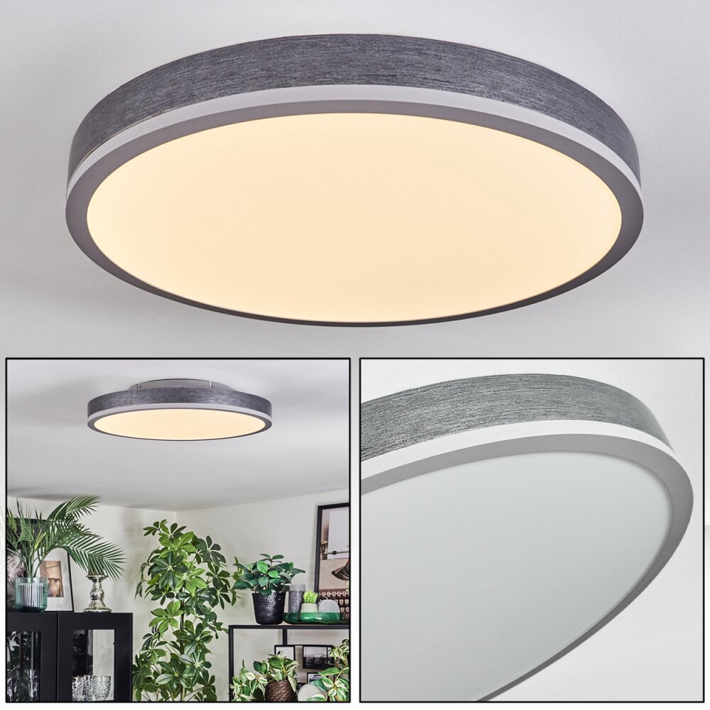 Salmi Plafonnier, Panel LED Gris, Argenté, 1 lumière main product photo