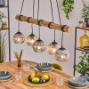 Ripoll Suspension, Boule lumineuse, Suspension Écru, Noir, 5 lumières