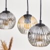 Ripoll Suspension, Boule lumineuse, Suspension Écru, Noir, 5 lumières