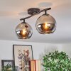 Koyoto Plafonnier, Boule lumineuse Chrome, Fumé, 2 lumières