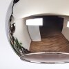 Koyoto Plafonnier, Boule lumineuse Chrome, Fumé, 2 lumières