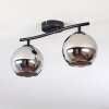 Koyoto Plafonnier, Boule lumineuse Chrome, Fumé, 2 lumières