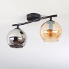 Koyoto Plafonnier, Boule lumineuse Ambre, Fumé, 2 lumières