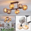 Ripoll Plafonnier, Boule lumineuse Ambre, Fumé, 6 lumières