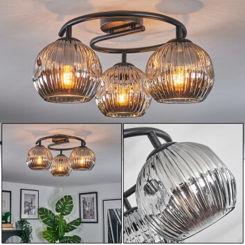 Ripoll Plafonnier, Boule lumineuse Fumé, 3 lumières