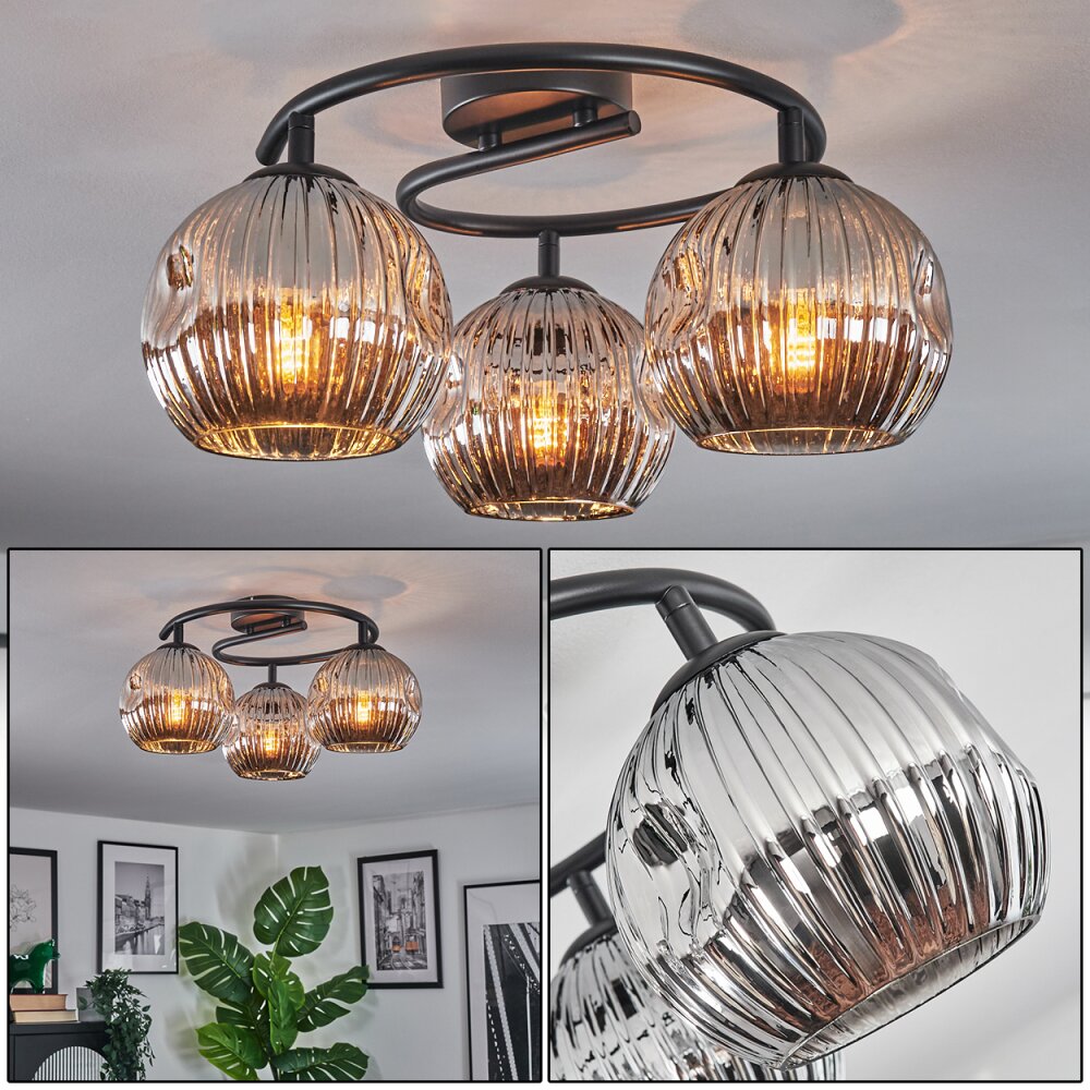 Ripoll Plafonnier, Boule lumineuse Chrome, Fumé, 3 lumières main product photo