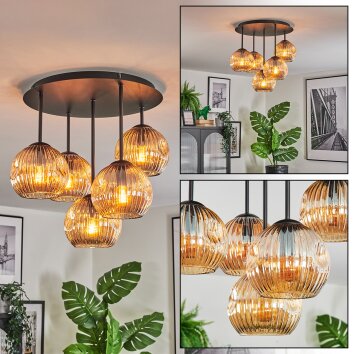Ripoll Plafonnier, Boule lumineuse Ambre, 5 lumières Ripoll Plafonnier, Boule lumineuse Ambre, 5 lumières