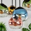 Koyoto Plafonnier, Boule lumineuse Bleu, Or, Vert, Clair, Cuivré, 5 lumières