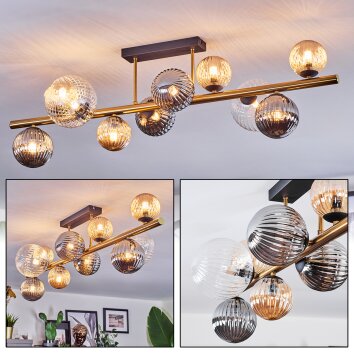 Chehalis Plafonnier, Boule lumineuse Or, Noir, 10 lumières