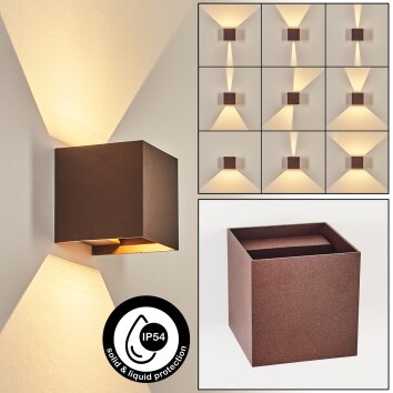 Tamarin Lampe murale d´extérieur, Applique murale LED Rouille, 2 lumières