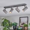 Javel Plafonnier, Spot de plafond Chrome, Gris, Noir, 4 lumières