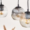 Ripoll Suspension, Boule lumineuse, Suspension Écru, Noir, 3 lumières