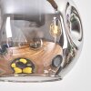 Ripoll Suspension, Boule lumineuse, Suspension Écru, Noir, 3 lumières