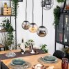 Gastor Suspension, Boule lumineuse, Suspension Ambre, Fumé, 3 lumières