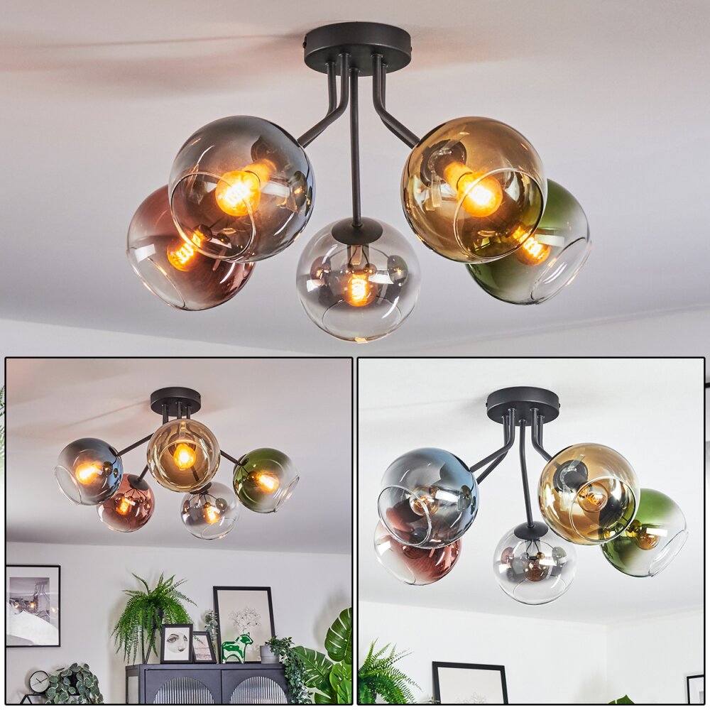 Koyoto Plafonnier, Boule lumineuse 52 cm Bleu, Chrome, Or, Vert, Clair, Cuivré, Fumé, 5 lumières main product photo