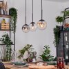 Gastor Suspension, Boule lumineuse, Suspension Ambre, Clair, Fumé, 3 lumières