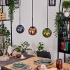 Gastor Suspension, Boule lumineuse, Suspension Bleu, Vert, Cuivré, 3 lumières