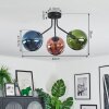 Gastor Plafonnier, Boule lumineuse Bleu, Vert, Cuivré, 3 lumières