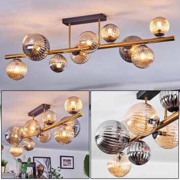 Chehalis Plafonnier, Boule lumineuse Or, Noir, 10 lumières