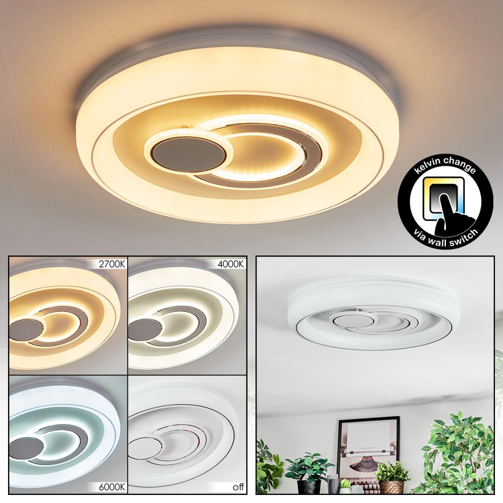 Rarel Plafonnier LED Argenté, Blanc, 1 lumière main product photo